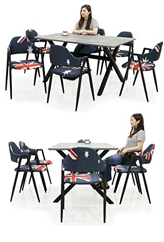 Amazon｜ダイニングテーブルセット 6人掛け 7点 テーブル幅150 木製